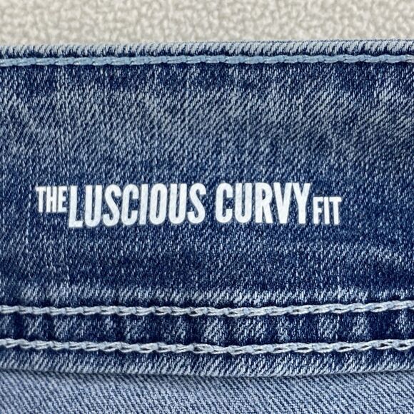 Wallflower Womens 9 Curvy Fit Distressed Denim Shorts Frayed Stretch Bling Boho - Picture 5 of 14